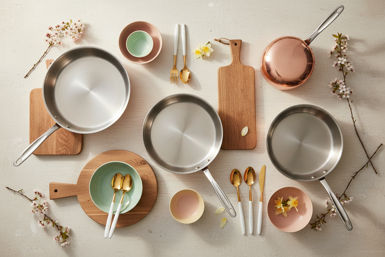 Sleek Spring Kitchenware Overhead